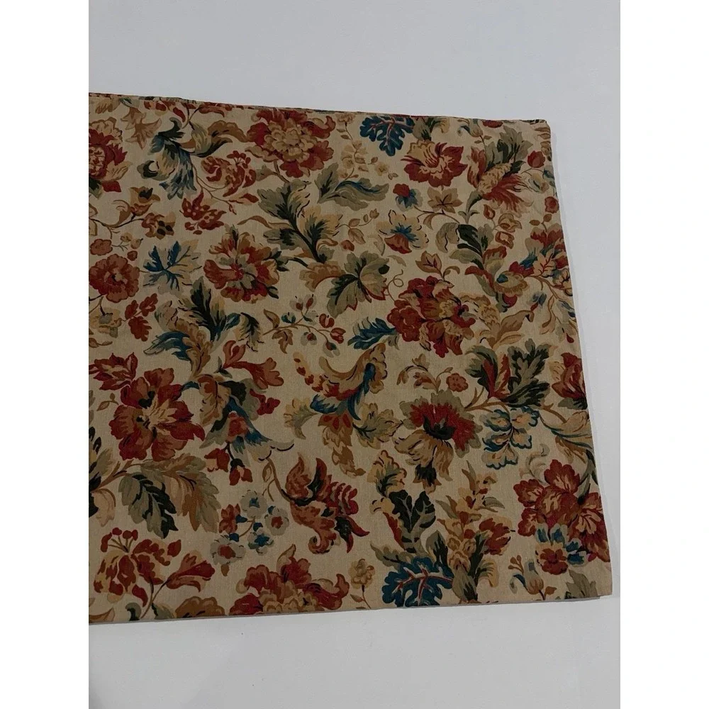 Ralph Lauren Highgate Woods Pillowcases Standard Pair Vintage Floral Tan Red USA